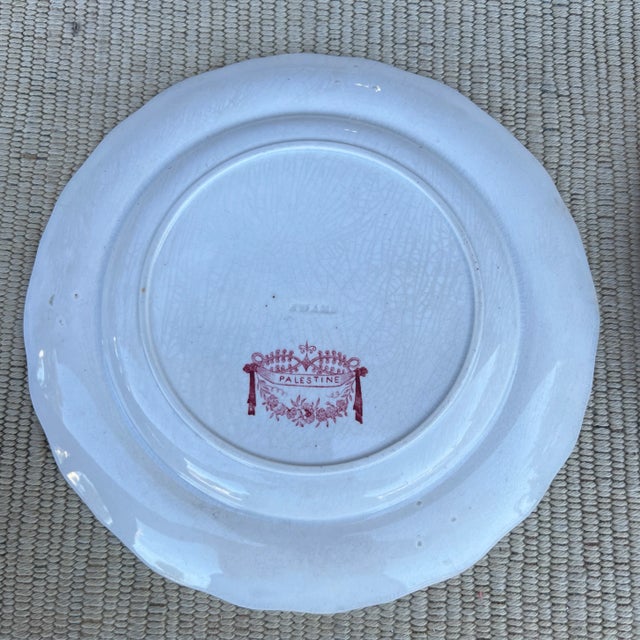 A Pair of Antique Staffordshire "Palestine" Pink Transfer Decorated Plates, 1830’s For Sale - Image 9 of 12