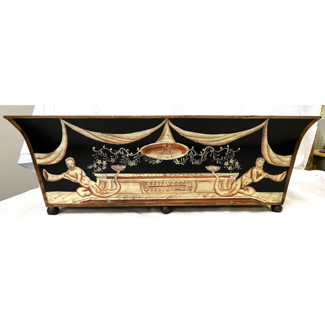 Vintage Regency Tole Painted Footed Jardiniere For Sale - Image 13 of 13