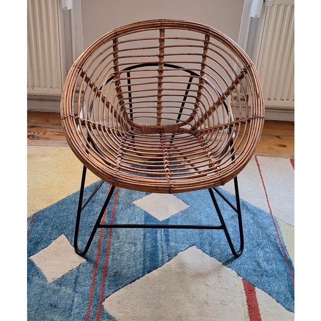 Mid-Century Bamboo and Iron Pod Chairs, 1960s, Set of 2 For Sale - Image 10 of 12