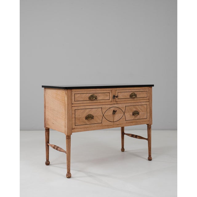 Wood 19th Century French Neoclassical Wooden Chest Of Drawers With Marble Top For Sale - Image 7 of 18
