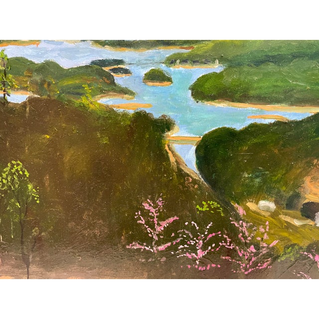 Southern Folk Art Mountain Landscape Oil Painting For Sale - Image 4 of 5