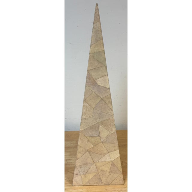 Large Inlaid Specimen Shagreen Obelisk Attributed to R & Y Augousti For Sale - Image 13 of 14