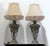 Late 20th Century Neoclassical Silver Tone Gilt Wood Lamps With Lamp Shades - a Pair For Sale - Image 13 of 13
