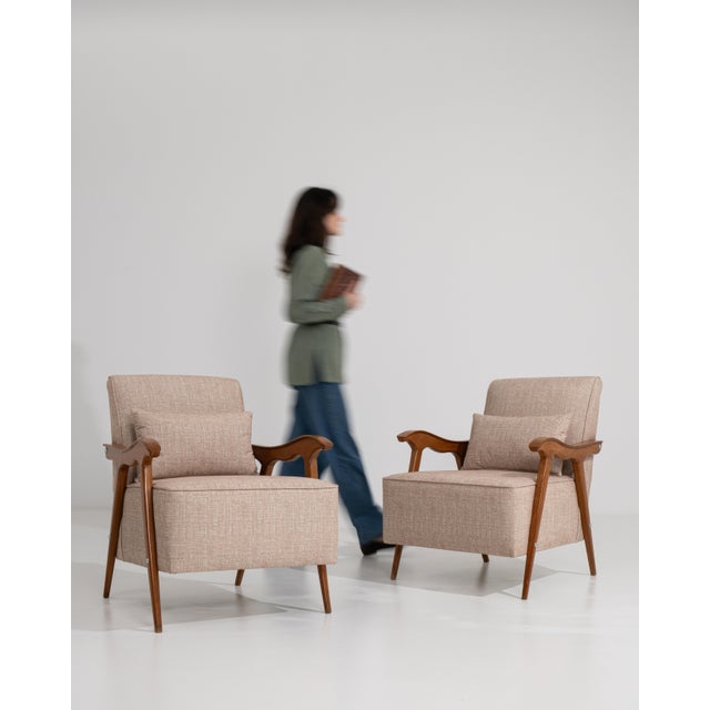 Pair Of Mid-Century Modern Armchairs For Sale - Image 10 of 16