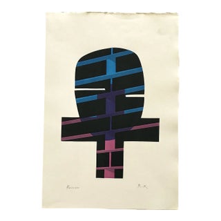 Ronald King Signed Screenprint Persoun 1967 For Sale