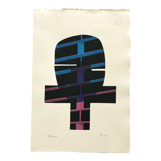Ronald King Signed Screenprint Persoun 1967 For Sale