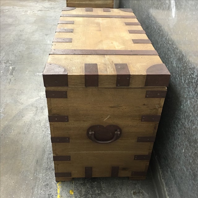 Restoration Hardware Heirloom Silver Trunk | Chairish