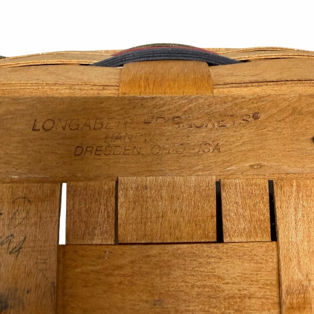 Longaberger Divided Bread Cracker Basket For Sale - Image 4 of 6