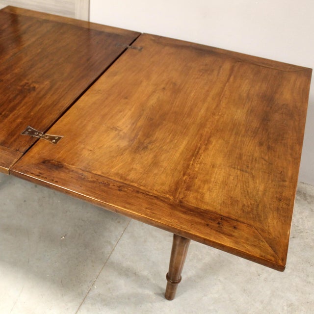 Italian Charles X Extendable Table in Walnut For Sale - Image 9 of 14
