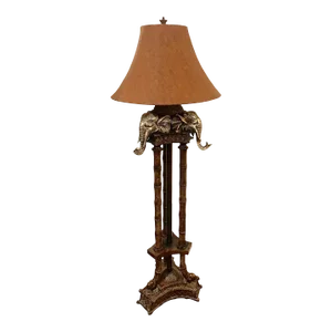 Faux Bamboo Elephant Motife Maitland Smith Floor Lamp