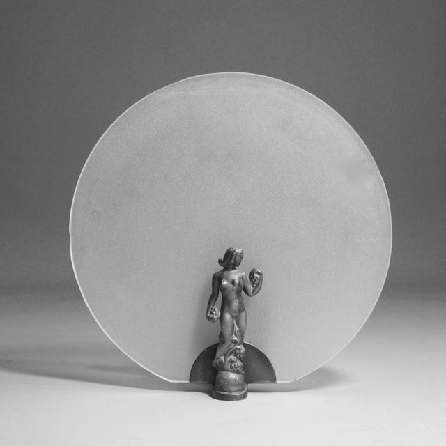 Art Deco Lamp in Bronze and Glass, 1930s, in Good conditions. Designed 1920 to 1949 European Plug (up to 250V).The wiring...