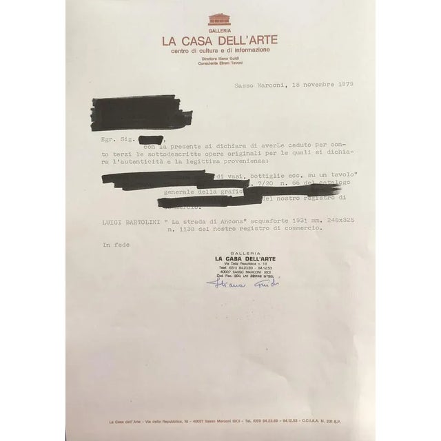 1930s Luigi Bartolini, Landscape: The Road to Ancona, Etching, 1931 For Sale - Image 5 of 6