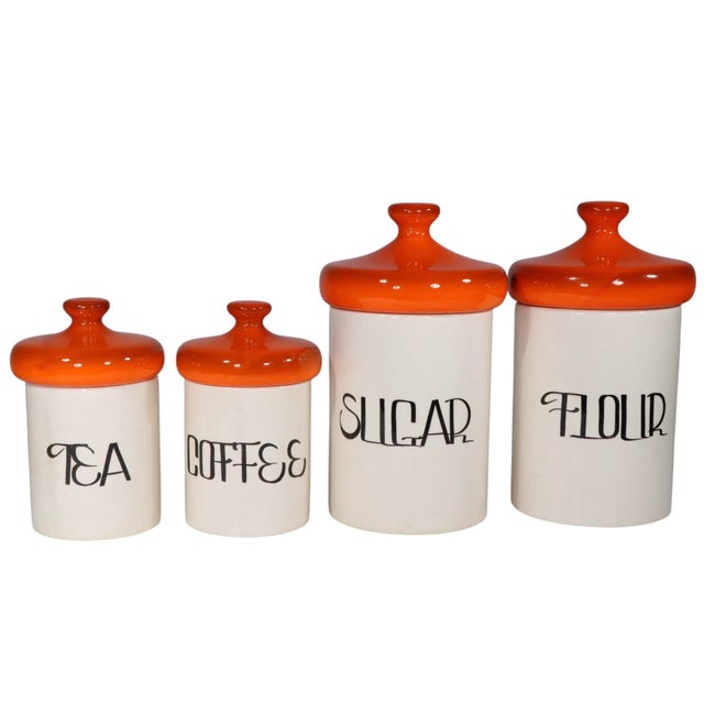 1970s Set of Four Mod Kitchen Canisters by Holiday Designs For Sale In New York - Image 6 of 6