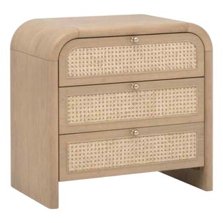 Cannes Three Drawers Wood Nightstand by Essentials for Living For Sale