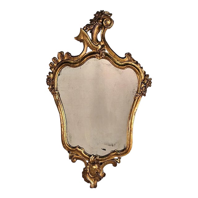 Smaller Italian Antique Giltwood Mirror, 19th Century or Earlier For Sale