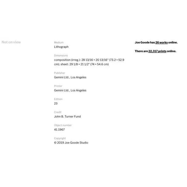 Abstract Joe Goode (Self Portrait), 1965-1966 For Sale - Image 3 of 4