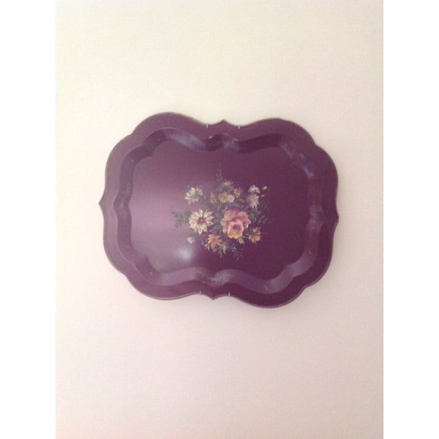 Gorgeous Vintage Tole Tray. Perfect Condition. Beautiful deep cranberry color. Looks fantastic as a wall hanging.