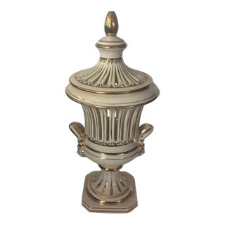 Mid Century Porcelain Neoclassical Italian Impero Urn For Sale