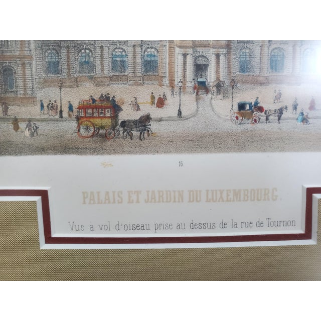 Mid 19th Century Framed Original Print by Felix Benoist - Le Palais Du Luxembourg Et Son Jardin For Sale In Washington DC - Image 6 of 14