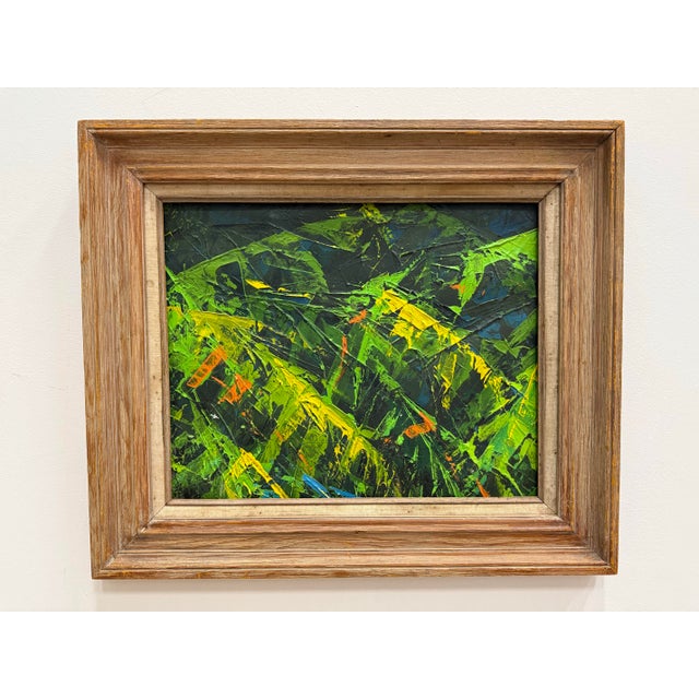 Abstract Vintage Abstract Oil on Board Painting With Heavy Impasto For Sale - Image 3 of 11