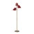 Nova 1960s Mid Century Modern Culver 3-Lighting Tree Brass Floor Lamp - Crimson Red Shades, Weathered Brass For Sale - Image 4 of 8