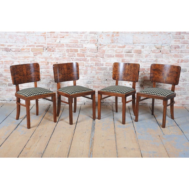 Wood Art Deco Dining Set in Beech and Spruce, 1920s, Set of 5 For Sale - Image 7 of 10