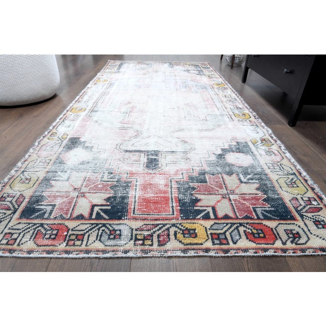 1970s 1970s Vintage Turkish Handmade Wool Cotton Runner Rug For Sale - Image 5 of 11