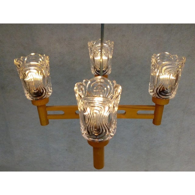 Vintage Type 7141/410 Chandelier by Drevo Humpolec for Inva Litomerice, 1970s For Sale - Image 3 of 11