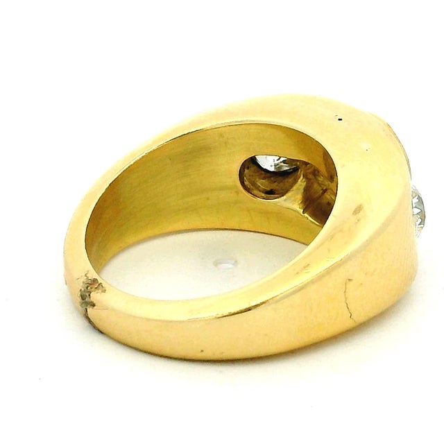 Vintage French 18k Gold Gypsy-Set Diamond Band Ring, 1970s, Size 5.75 For Sale - Image 13 of 18