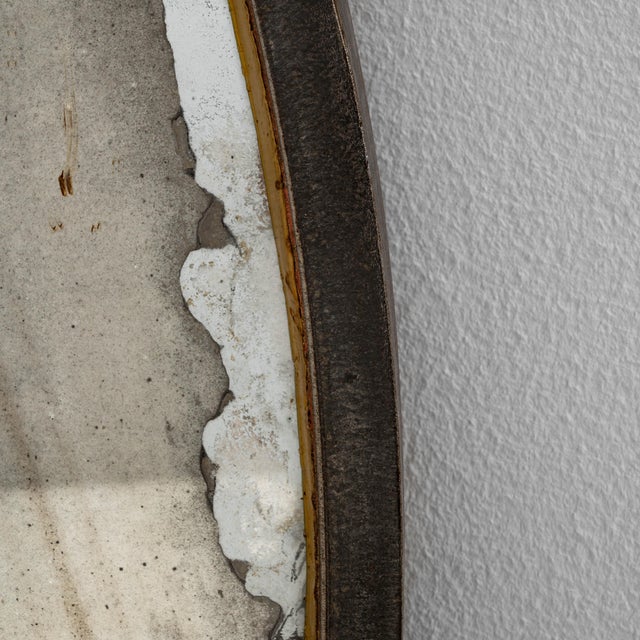 Black 20th Century Czech Metal Round Mirror For Sale - Image 8 of 18