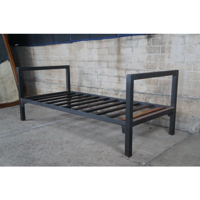 Late 20th Century Industrial Rustic Vintage Steel Modern Minimalist Twin Size Bed Daybed For Sale - Image 4 of 13