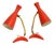 Mid-Century Modern Red Diabolo Crows Foot Table Lamps from Cosack, 1950s, Set of 2 For Sale