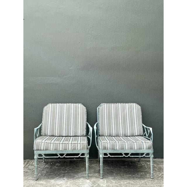 Late 20th Century Vintage Cast Aluminum “Calcutta” Lounge Chairs - A Pair For Sale - Image 5 of 10
