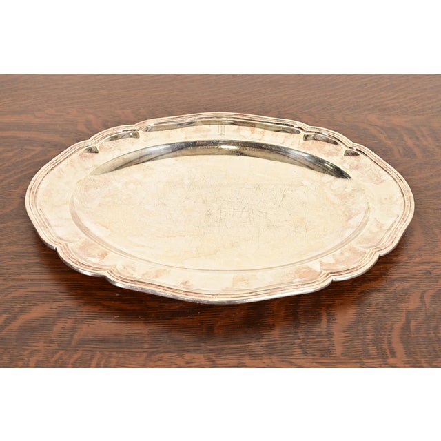 Tiffany & Co. Antique English Victorian Silverplate Serving Tray For Sale - Image 10 of 10