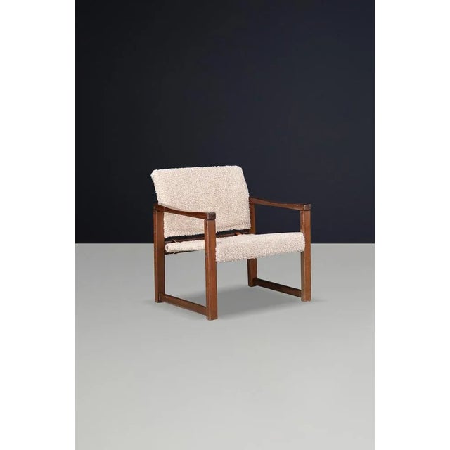 Wood Lounge Chairs in Pine and Teddy Fabric attributed to Karin Mobring, Sweden, 1970s, Set of 2 For Sale - Image 7 of 10