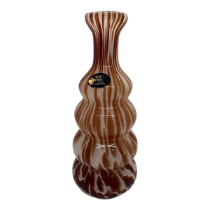 Vintage White Cristal Murano Style Hand Blown Art Glass Vase