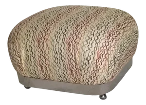 1970s Karl Springer Style Oversized Pouf Ottoman