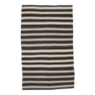Mid 20th Century Striped Large Turkish Kilim Rug For Sale