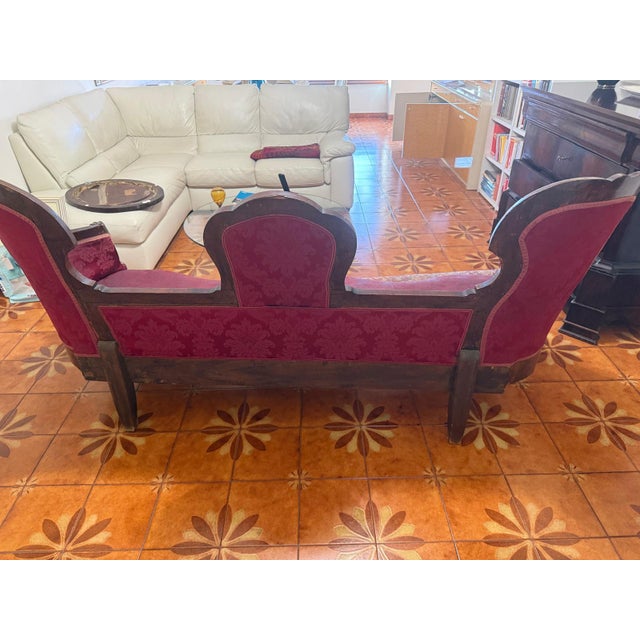 Large 19th Century Louis Philippe Three-Seater Conversation Sofa. Italy For Sale - Image 4 of 6