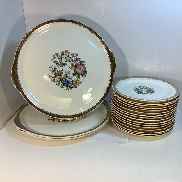 1969s Cronin China Company Porcelain Appetizer/Dessert Set - 19 Pieces For Sale - Image 12 of 12