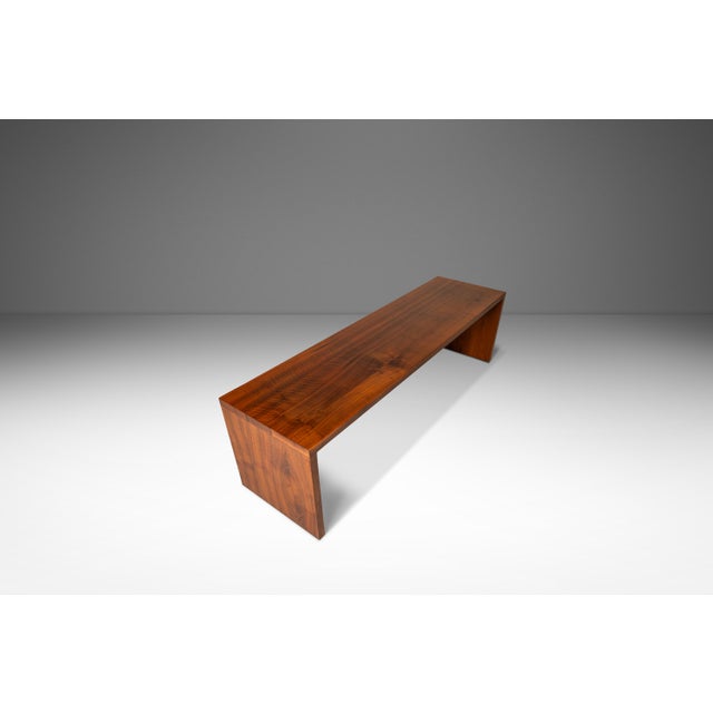 Wood Set of Two (2) Substantial Handmade Minimalist MCM Custom-Made Studio / Gallery Benches in Walnut, Usa, C. 1980s For Sale - Image 7 of 18