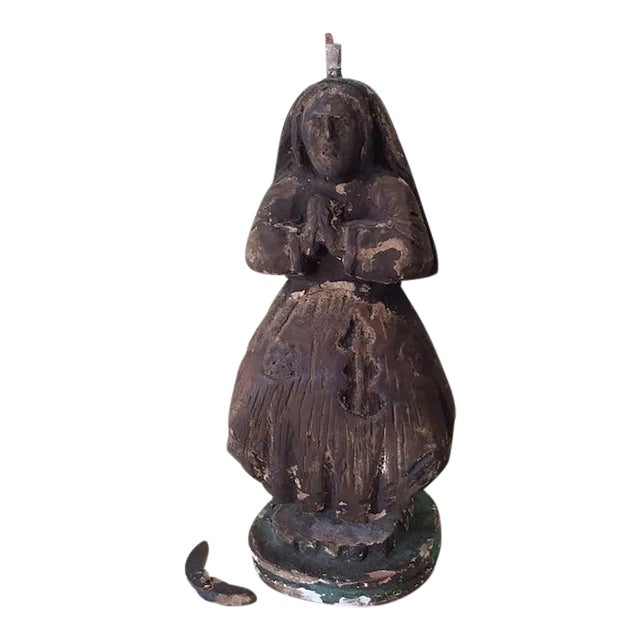Early Antique Christian Religious Santos, Nun, European Relic For Sale
