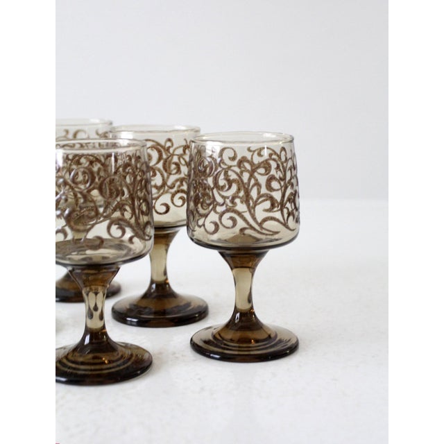 Vintage Libbey Prado Scroll Wine Glasses Set of 5 Chairish