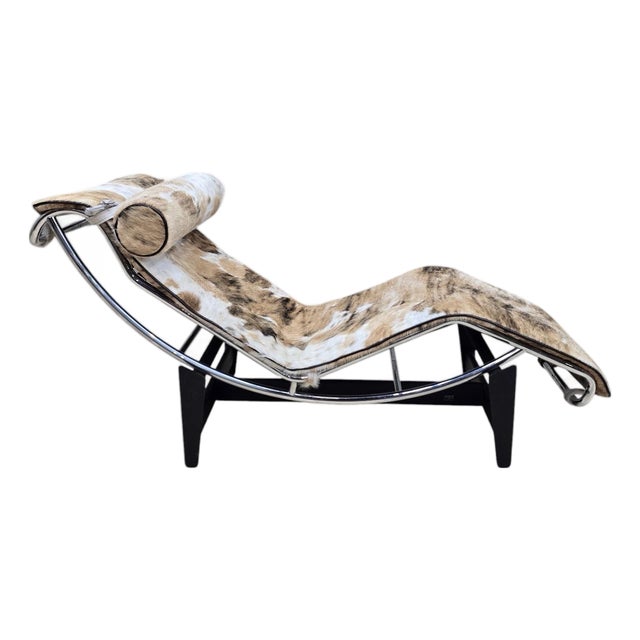 Mid 20th Century Cassina Lc4 Le Corbusier Chaise Lounge Newly Upholstered For Sale