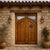 Puerta Zacatecas (Model 2040) – Handcrafted custom solid wood exterior double door featuring an arched double-panel design...