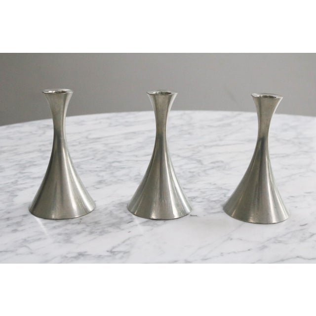 1950s Vintage Danish Pewter Candlestick by Arne Erkers for Just Andersen, 1950s For Sale - Image 5 of 9