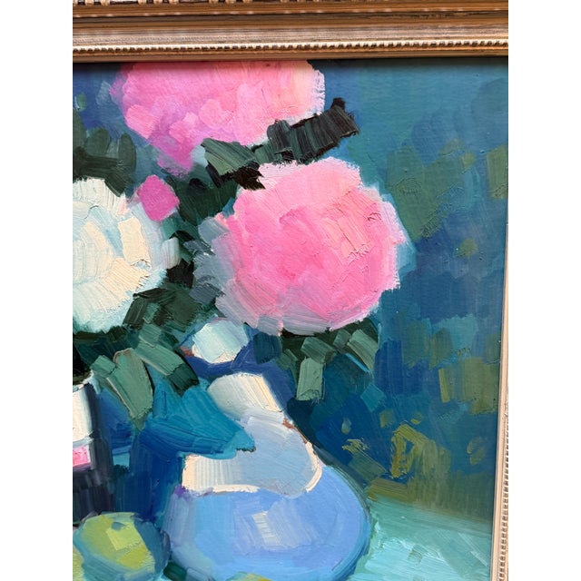 Elio Camacho Floral Bouquet Still Life Oil Painting, Signed For Sale - Image 9 of 12