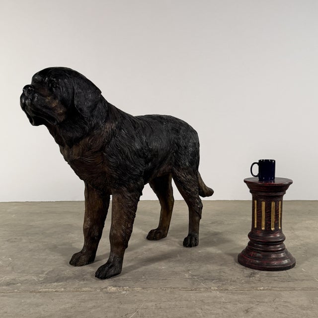 Large Bronze Mastiff (St. Bernard) Dog Sculpture – 48” Guardian Estate Statue For Sale - Image 10 of 10