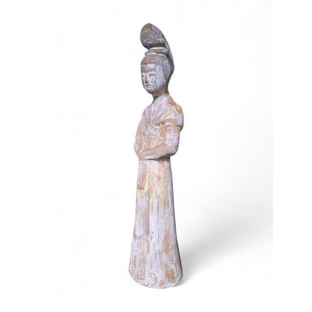 Chinese Terracotta Sculpture of Court Lady, 1950 For Sale - Image 11 of 12