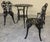 Victorian 1950s Rose-Pattern Cast Iron and Aluminum Garden Bistro Set With Two Plant Stands, 5 Pieces For Sale - Image 3 of 16